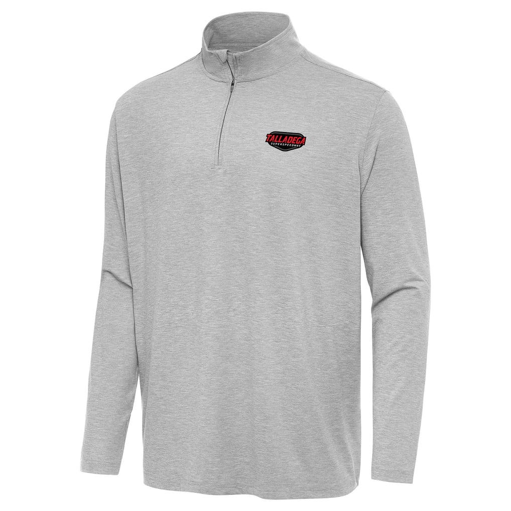  Talladega Superspeedway Antigua Hunk Quarter-Zip Pullover Top - Heather Gray